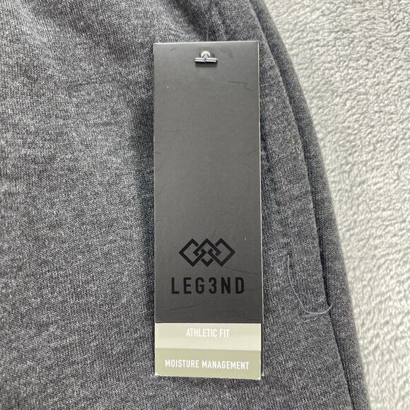 LEG3ND Sweatpants Mens Small Heather Gray Fleece Lined Athletic Fit Tapered Leg - Picture 5 of 15